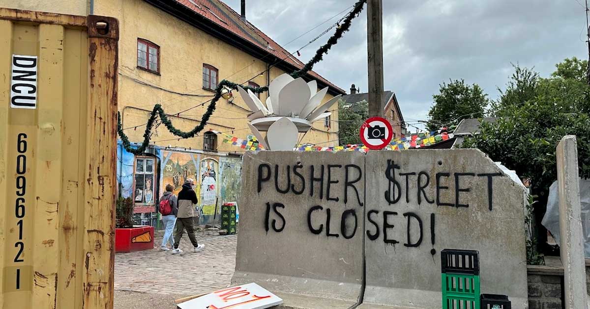 Cierre de la calle Pusher en Christiania