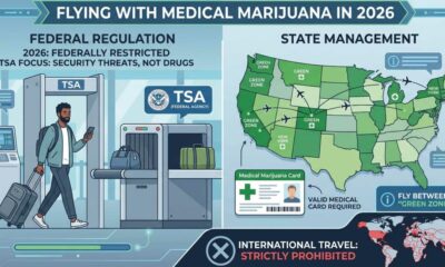 Consumir cannabis en un avión en Estados Unidos