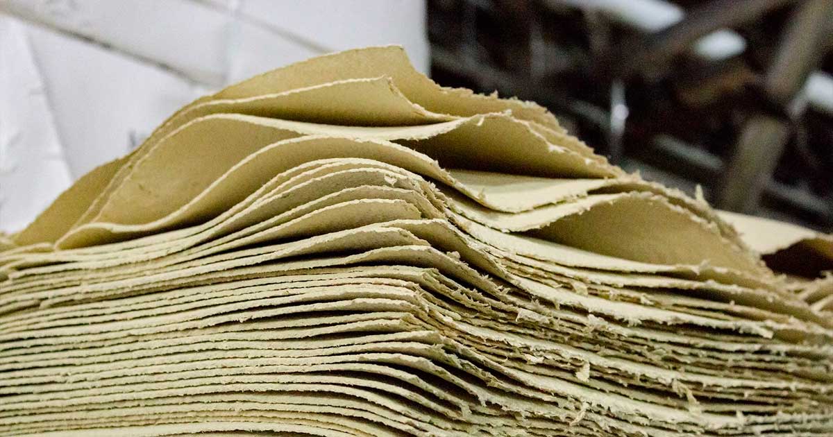 Fibras de cáñamo en el papel reciclado