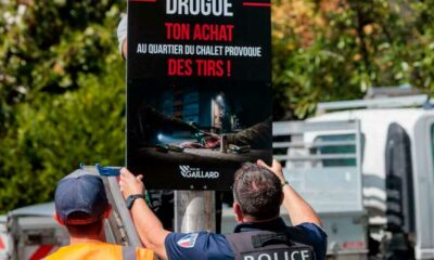 Un cartel para luchar contra el tráfico de drogas en Le Chalet